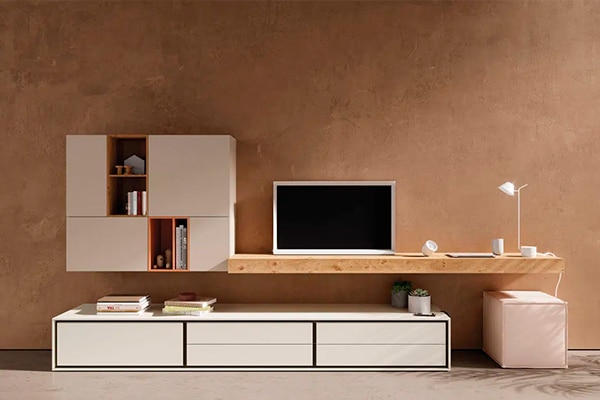 Mueble de salón de chapa natural de madera