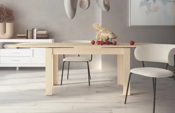 Mesa de comedor de 140 cm x 90 cm extensible