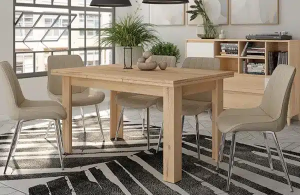 Mesa de comedor extensibles alas 140cm x 90 cm fondo